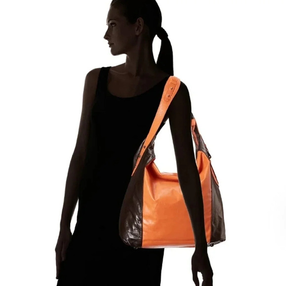 NWT Latico Samantha Genuine Leather Colorblock Hobo Shoulder Bag - Picture 1 of 12